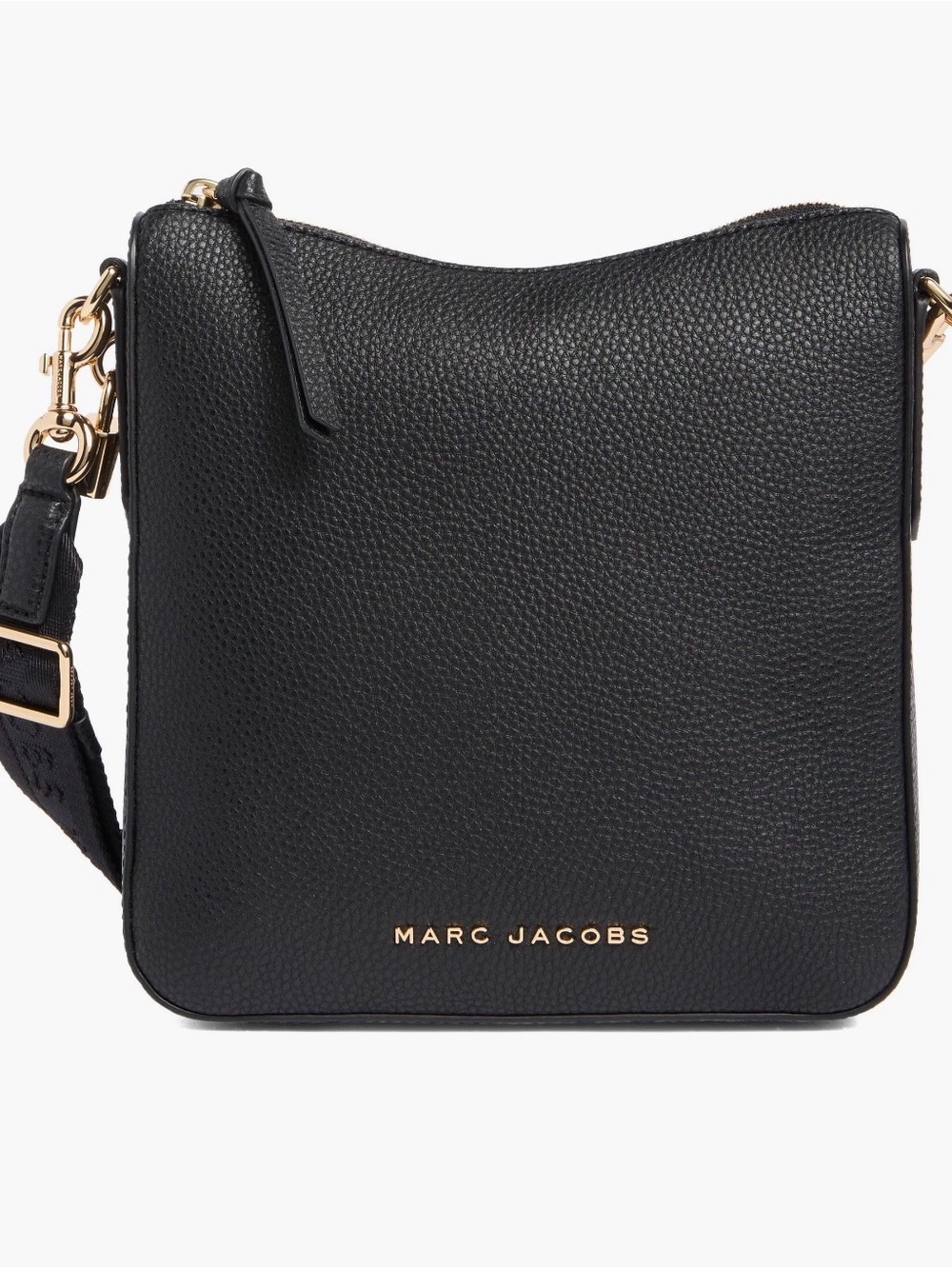 Marc Jacobs Black Pebbled Leather Crossbody with Gold Hardware